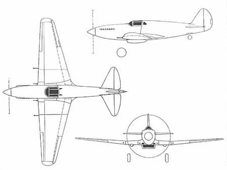 Общий вид «самолета А» согласно первоначальному варианту проекта